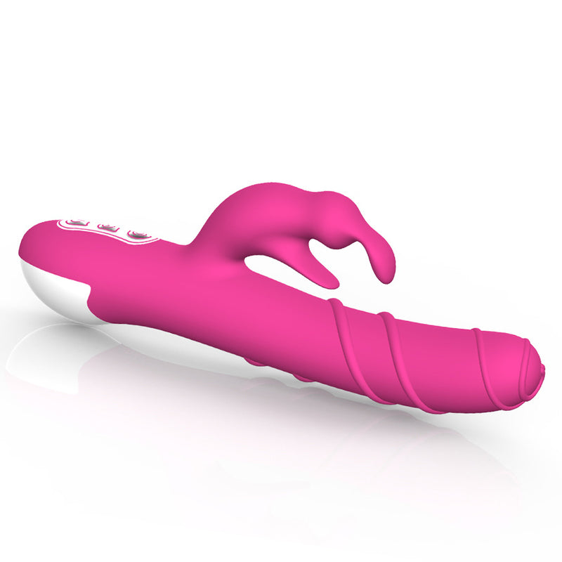 Khalifa Silicone Rabbit Vibrator i pink silikone med ergonomisk design og kraftfuld motor til intensiv stimulation