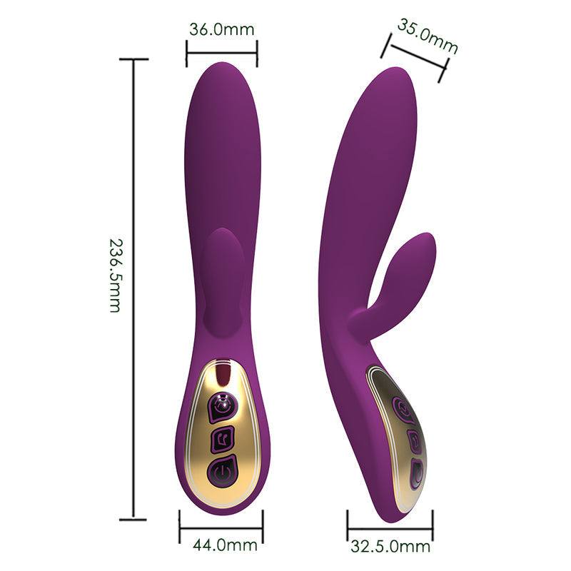 Doreen Silicone G-spot rabbit vibrator i lilla med blødt silikone og dobbelt stimulering af G-punkt og klitoris.