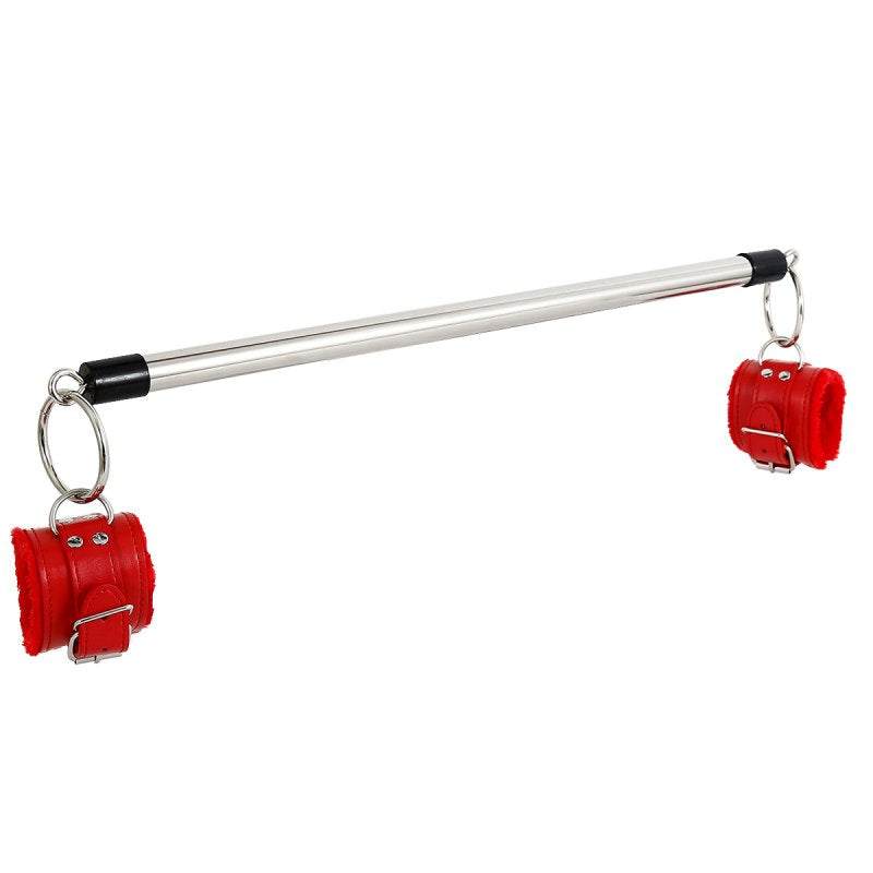Villus Lined Metal bar manchetter i rødt PVC og holdbart metal med justerbar størrelse
