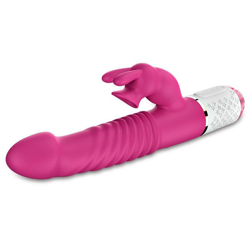 Whirlwind Rabbit Vibrator i pink med bølgende skaft og kaninformet stimulator i blød silikone til intens nydelse
