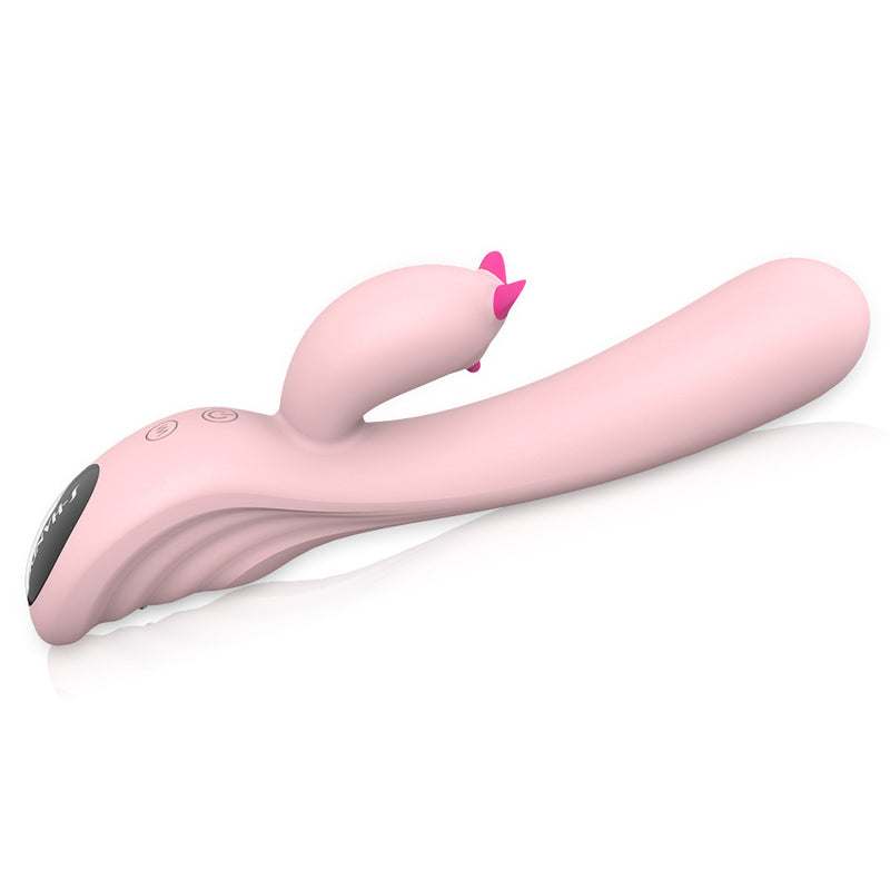 Plume LED light lyserød rabbit vibrator i silikone med LED-belysning og ergonomisk design