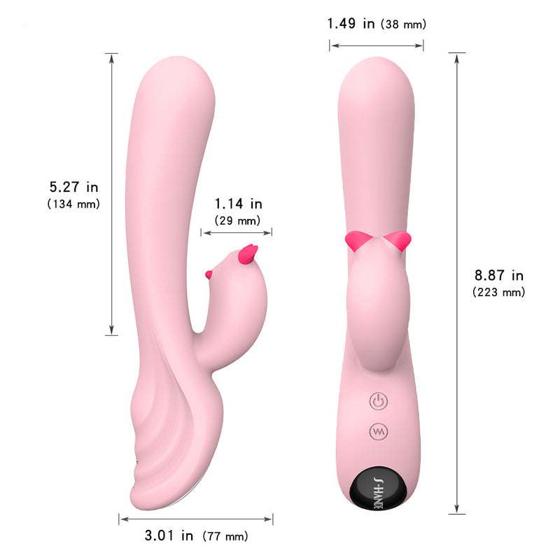 lyserød Plume LED light rabbit vibrator i blødt silikone med ergonomisk design og LED-belysning