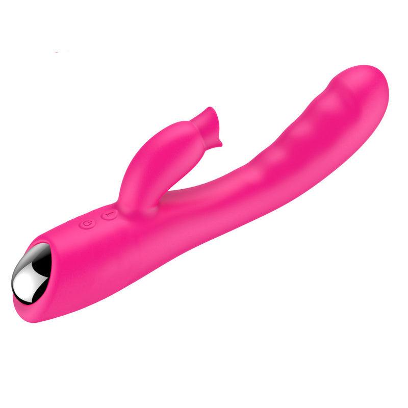 Pink Tongue Stimulation Rabbit Vibrator i silikone med ergonomisk design og tunge-stimuleringsfunktion