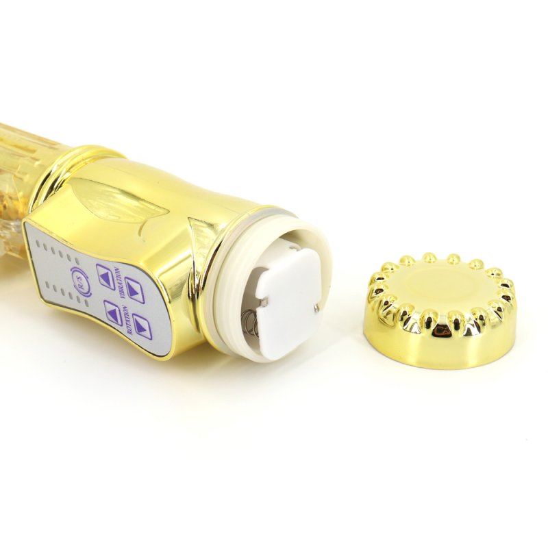 Guld Rabbit Waterproof Vibrator i TPR+ABS materiale med vandtæt design og unikke stimuleringsfunktioner.