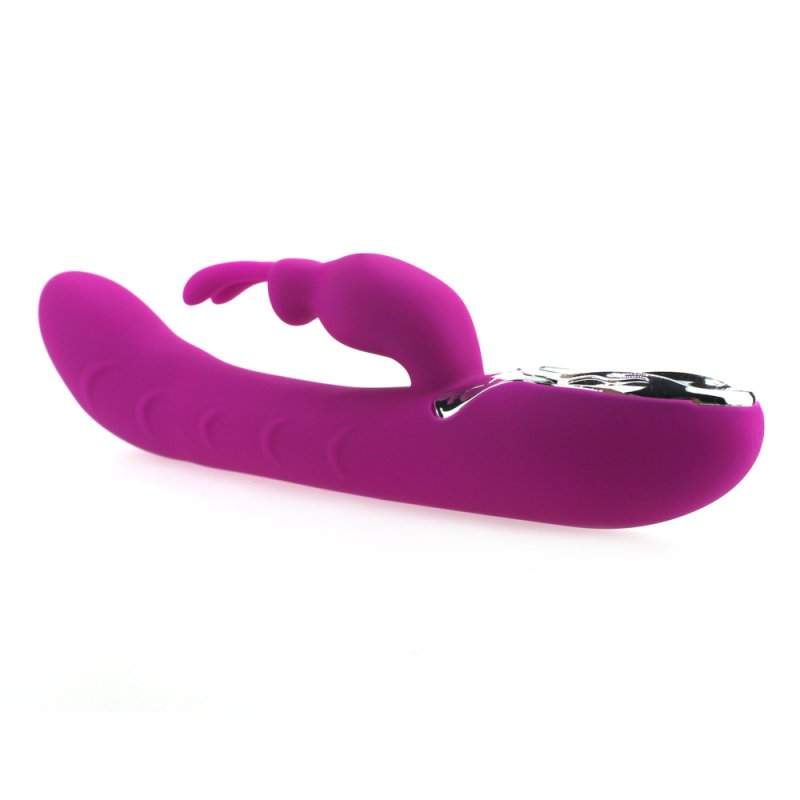 Lilla opvarmende silikone G-punkt rabbit vibrator med ergonomisk design og intens stimulering.