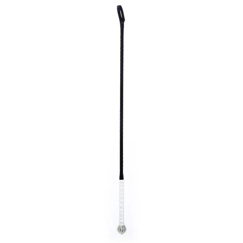 Diamonds Handle Bondage Crop i sort syntetisk læder med glitrende sten, 45 cm lang til luksuriøs bondageoplevelse.