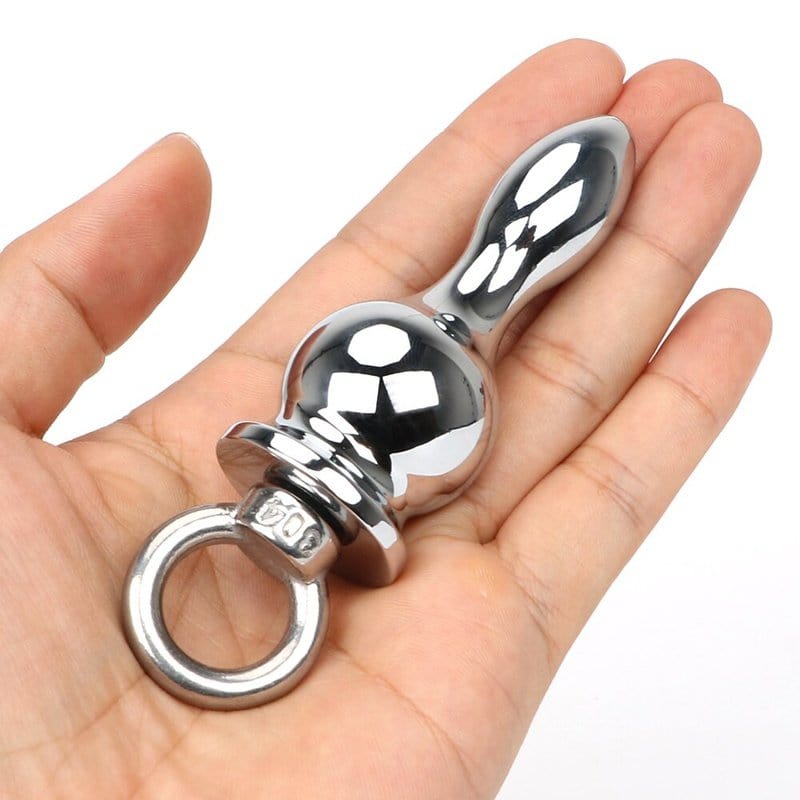 Anal Trainer i Aluminium med Ringe - Sølv
