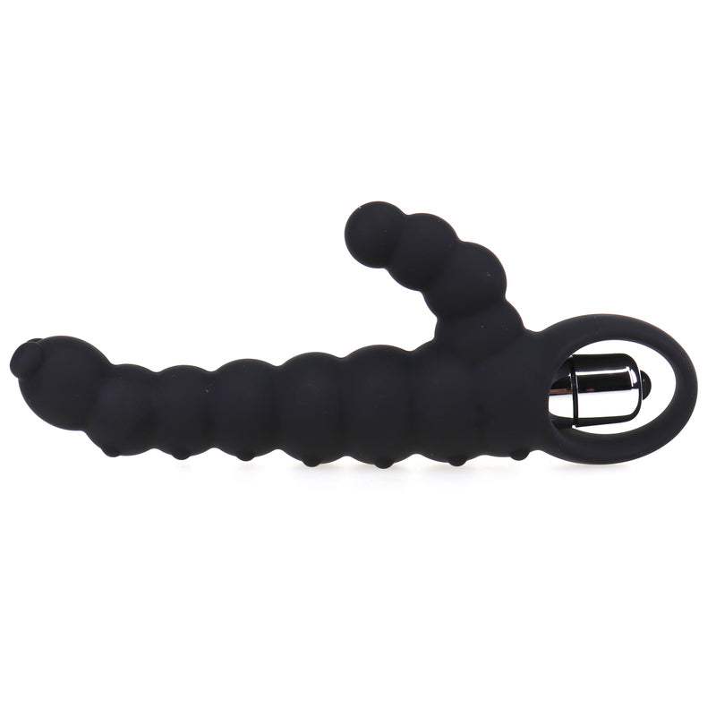 Sort Mini Caterpillar G-spot vibrator i silikone og ABS med bølget design og ergonomisk form til intens stimulation.
