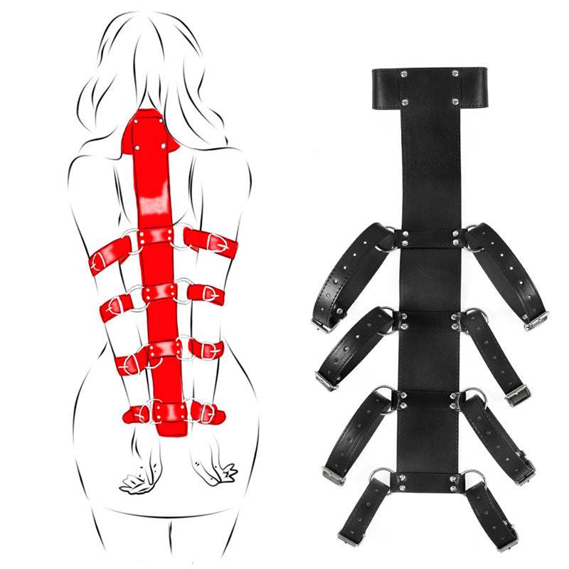 Sort bondage strap armbinder med justerbare stropper til total kontrol og komfortabel pasform